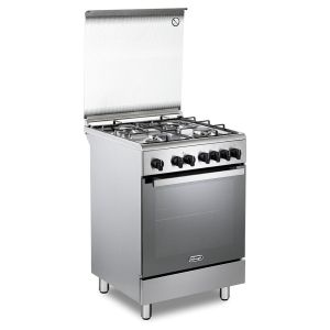 De Longhi DMX64LSG – Cucina 60 cm 4 Fuochi Gas Forno Elettrico Multifunzionale Inox