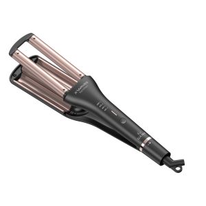 GA.MA X-Waves Keration, ideale per creare Beach Waves, Massima Protezione Cheratina Capelli, Tecnologia Micro Glitt, Anti Crespo, Per Capelli Forti e Luminosi, Temperatura Regolabile, Riscaldamento Istantaneo, Display LED, Cavo Lungo 3 metri
