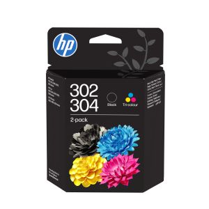 HP Confezione da 2 cartucce di inchiostro tricromia/nero 302/304