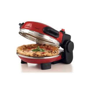 Ariete 934 Pizzeria Gourmet, Forno per pizza napoletana e calzoni, 1500W, Temperatura 400°C, 3 minuti di cottura, Pietra refrattaria rimovibile, Regolazione temperatura inferiore e superiore, Rosso