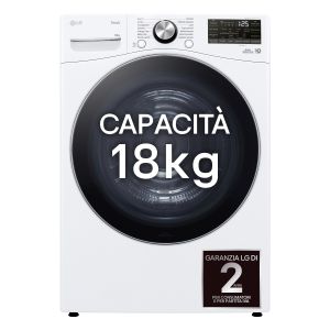LG RH18U8AVCW Asciugatrice 18kg Pompa di calore DUAL Inverter Classe D, Motore Direct Drive, AI Dry, Wi-Fi, Bianca