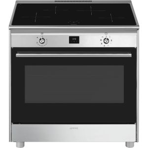 Smeg CG90CIXT cucina Elettrico Piano cottura a induzione Nero, Acciaio inox