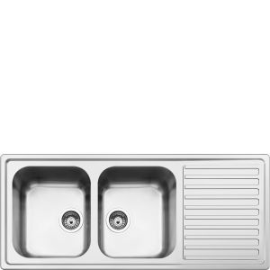 Smeg LLR116-2 lavello Lavello montato su piano Rettangolare Stainless steel Made in Italy