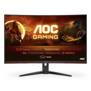 AOC G2 C32G2ZE/BK Monitor PC 80 cm (31.5") 1920 x 1080 Pixel Full HD LED Nero, Rosso