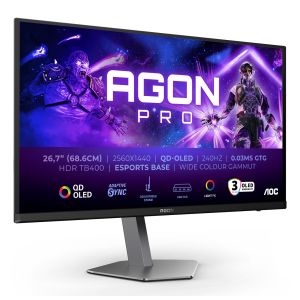 AOC AGON PRO AG276QZD2 Monitor PC 67,3 cm (26.5") 2560 x 1440 Pixel Quad HD QD-OLED Nero, Grigio