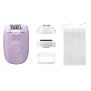 Philips Serie 4000 Epilatore con filo lilla con 4 accessori BRE257/00