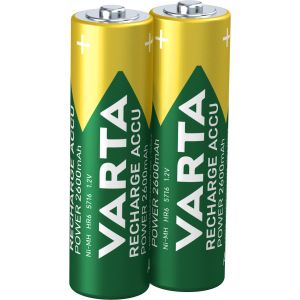 Varta Recharge Accu Power AA 2600 mAh Blister da 2 (Batteria NiMH Accu Precaricata, Mignon, batteria ricaricabile, pronta all'uso)