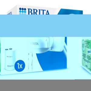 Brita ON TAP V incl. 1 x filtro acqua rubinetto V (4 mesi) - riduce cloro, PFAS, piccole particelle e metalli - indicatore durata filtro manuale