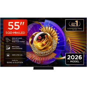 TCL C7L TV 55C7L SQD‑Mini LED da 55", 4K HDR, 2700 nit, 800 zone di dimming, Google TV, 144Hz, Dolby Vision & Atmos, Audio Bang & Olufsen
