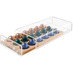 Macom Cassetto portacapsule universale SalvaSpazio per capsule di caffè Legno Trasparente