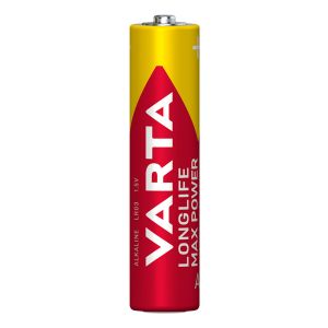 Varta Longlife Max Power, Batteria Alcalina, AAA, Micro, LR03, 1.5V, Blister da 4, Made in Germany