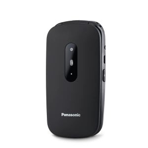 Panasonic KX-TU446EXB - Telefono per anziani a conchiglia, facile da usare, display leggibile, nero