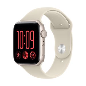Apple Watch SE (3nd generation) SE 3 GPS, Cassa 44 mm in alluminio galassia con Cinturino Sport sabbia - S/M