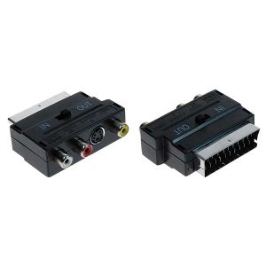 Life Electronics 38.002919E cavo e adattatore video SCART (21-pin) 3 x RCA + S-Video Nero