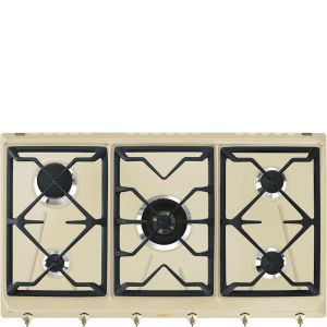 Smeg SRV896POGH piano cottura Crema Da incasso 90 cm Gas 5 Fornello(i) Made in Italy