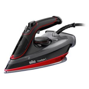 Braun TexStyle 5 - Ferro da stiro a vapore, Manico aperto ergonomico, FreeGlide3D, 2700W, 300ml, Rosso/Nero (SI5057RD)