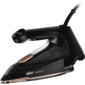 Braun FI 7276 BK FreeStyle 7 Ferro a vapore Nero, Oro