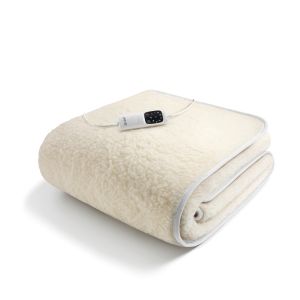Imetec Scaldasonno Adapto singolo 150 x 80 cm, basso consumo, riscaldamento rapido, temperatura personalizzata, 100% lana e merino, made in italy, tessuto antiscivolo, comando con 6 temperature