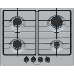 Bosch Serie 4 PGP6B5K85 Piano cottura a gas 60 cm 4 fuochi Acciaio Inox