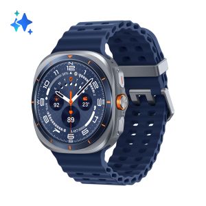 Samsung Galaxy Watch Ultra 2025 (Titanium Blue, LTE, 47mm) Smartwatch Galaxy AI, Design resistente agli urti, Batteria a lunga durata, Cassa in titanio di grado aerospaziale
