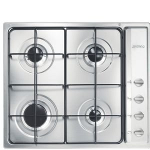 Smeg S64S piano cottura Acciaio inox Da incasso 60 cm Gas 4 Fornello(i) Made in Italy