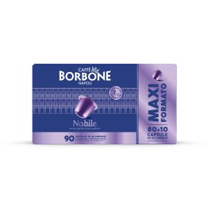 Caffè Borbone Capsule compatibili Alluminio sistema Nespresso - Miscela Nobile - 80+10 capsule