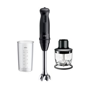 Braun MultiQuick 3 - Minipimer, Frullatore a immersione, con Tritatutto, 700W, Nero (MQ.30201M)