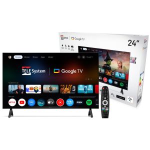 TELE System Google TV 24″ – TS24FL SMG15 61 cm (24") HD Smart TV Wi-Fi Nero 180 cd/m²