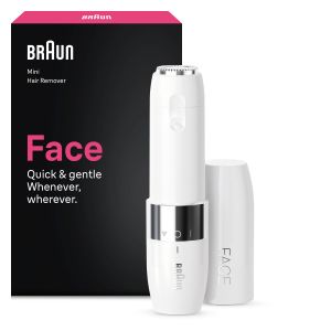 Braun Face FS1000 Mini Depilatore Donna, Depilazione Elettrica Viso, Facile E Veloce, Tocco Finale Per Baffetti, Mento E Guance, Per Un Make-up Più Semplice, Ideale In Viaggio, Con Luce Smartlight, Bianco