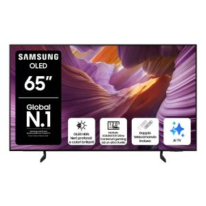 Samsung OLED AI TV 65" QE65S85FAEXZT 4K, Processore NQ4 AI Gen2, 4K AI Upscaling, Schermo antiriflesso, OLED HDR, Dolby Atmos & OTS Lite, Contour Design, Vision AI Smart TV, 2025