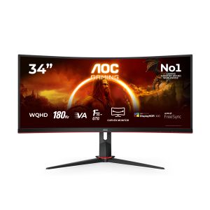 AOC G2 CU34G2XP Monitor PC 86,4 cm (34") 3440 x 1440 Pixel UltraWide Quad HD LED Nero, Rosso