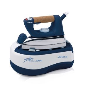 Ariete 6257 Stiromatic 2200 - Ferro da stiro con Caldaia in Acciaio Inox - Piastra in alluminio - manico in sughero - Vapore continuo fino 80 gr/min