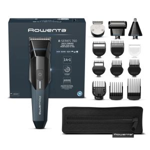 Rowenta X Series 700 Regolabarba Multifunzione 14-in-1 da Uomo, Lame Autoaffilanti in Acciaio Inox ad Alto Tenore di Carbonio, TN9650