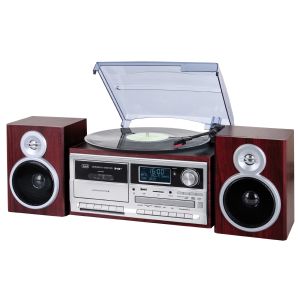 Trevi GIRADISCHI STEREO DAB+ 25W WIRELESS USB SD AUX-IN CASSETTA ENCODING TT 1072 DAB LEGNO