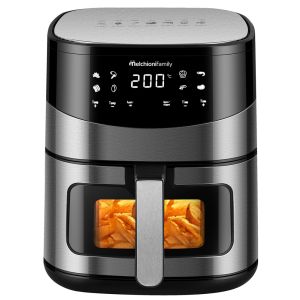 Melchioni ARIANNA 6,5L Singolo Indipendente 2000 W Friggitrice ad aria calda Nero, Acciaio inox