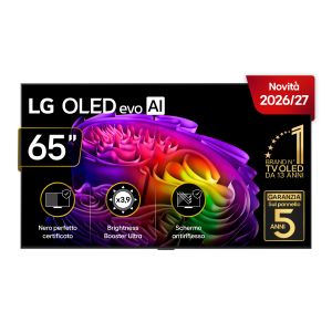 LG OLED evo AI 65'' Serie G6 OLED65G64LW, 4K, Hyper Radiant Color, Staffa a filo muro inclusa, G-Sync, SMART TV 2026