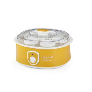 Ariete 617 Yogurella - Yogurtiera Elettrica - 7 vasetti in vetro - 1,3kg di yogurt fatto in casa - 20 Watt - Bianco e Giallo
