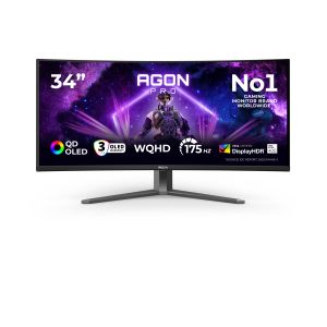 AOC AGON PRO AG346UCD Monitor PC 86,4 cm (34") 3440 x 1440 Pixel Wide Quad HD QD-OLED Nero, Grigio