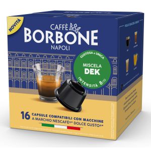 Caffè Borbone Capsule Compatibili Dolce Gusto - Miscela Dek - 16 caps