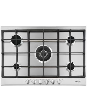 Smeg P272XGH piano cottura Acciaio inox Da incasso 75 cm Gas 5 Fornello(i) Made in Italy