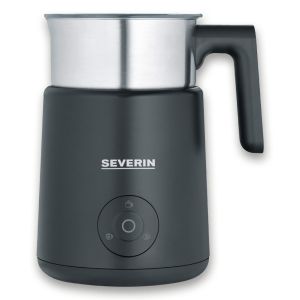 Severin SM 3579 montalatte e scaldalatte Montalatte elettrico portatile Nero, Acciaio spazzolato, Argento