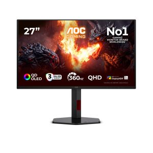 AOC G4 Q27G4SDR Monitor PC 67,3 cm (26.5") 2560 x 1440 Pixel Quad HD QD-OLED Nero, Rosso