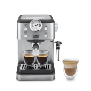 De’Longhi CLASSIC - Macchina da Caffè Manuale Espresso e Cappuccino, Polvere e Cialde ESE,15 Bar, 1.7L, Metal (EM450.M)