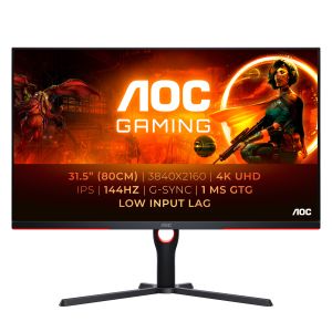 AOC G3 U32G3X/BK Monitor PC 80 cm (31.5") 3840 x 2160 Pixel 4K Ultra HD LED Nero, Rosso