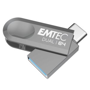 Emtec D280 Dual unità flash USB 64 GB USB Type-A / USB Type-C 3.2 Gen 1 (3.1 Gen 1) Argento