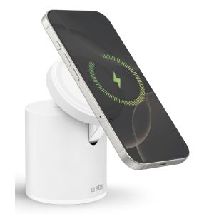 SBS TEWIRMAGFOLD2IN1 Caricabatterie per dispositivi mobili Auricolare, Smartphone Bianco USB Carica wireless Ricarica rapida Interno