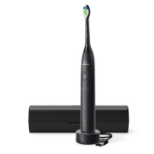 Philips Sonicare serie 5300 Sonicare Spazzolino elettrico sonico con base di ricarica, 2 livelli intensità, sensore di pressione colore nero HX7101/02
