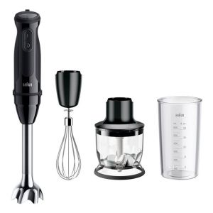 Braun MultiQuick 5 - Minipimer, Frullatore a immersione, con Tritatutto, 1000W, Nero (MQ.50202M)