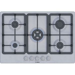 Bosch Serie 4 PGQ7B5K90 Piano cottura a gas 75 cm 5 fuochi Acciaio Inox