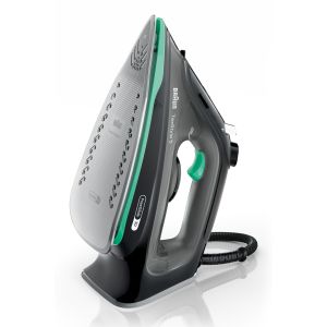 Braun TexStyle 5 - Ferro da stiro a vapore, Manico aperto ergonomico, FreeGlide3D, 2700W, 300ml, Nero/Verde (SI5277GR)